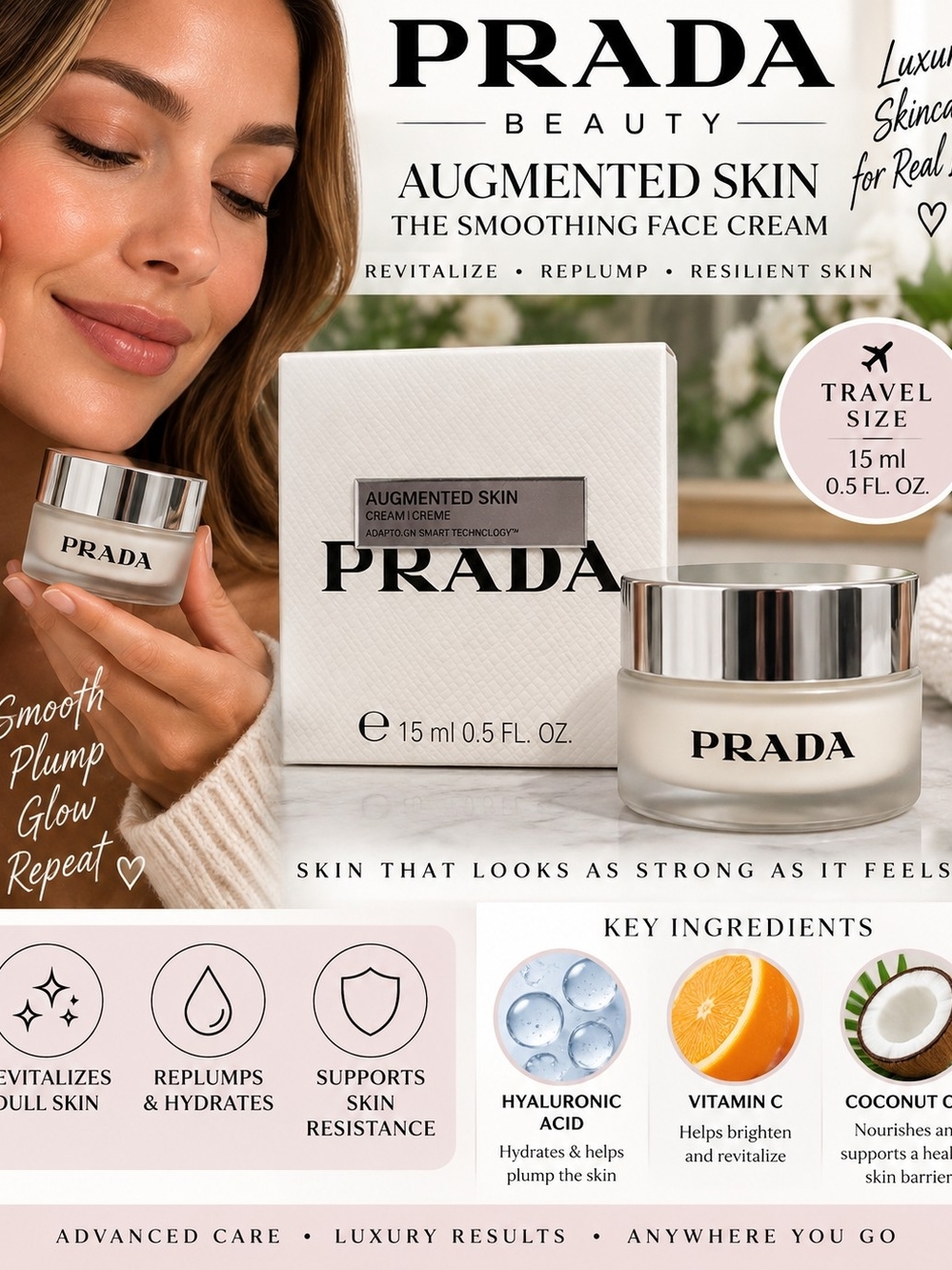 Prada Augmented Skin Smoothing Face Cream — White & Silver